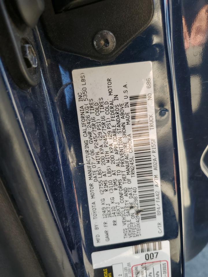 5TEUX42N66Z298740 2006 Toyota Tacoma Access Cab