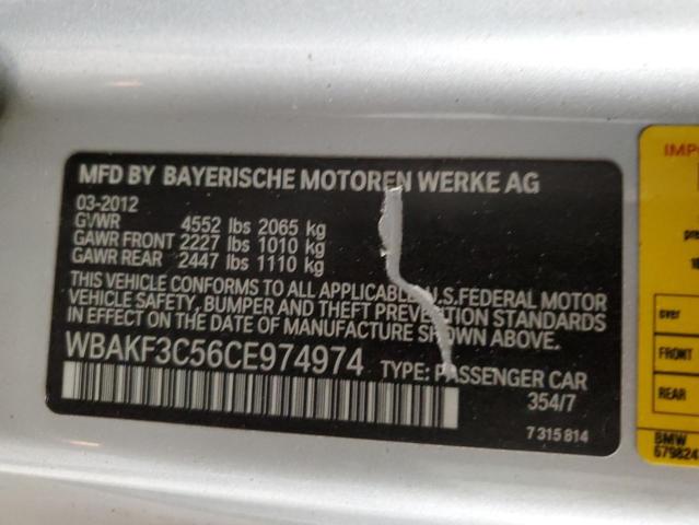 2012 BMW 328 Xi VIN: WBAKF3C56CE974974 Lot: 53510524