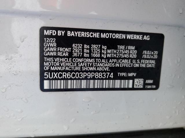 2023 BMW X5 xDrive40I VIN: 5UXCR6C03P9P88374 Lot: 55636304