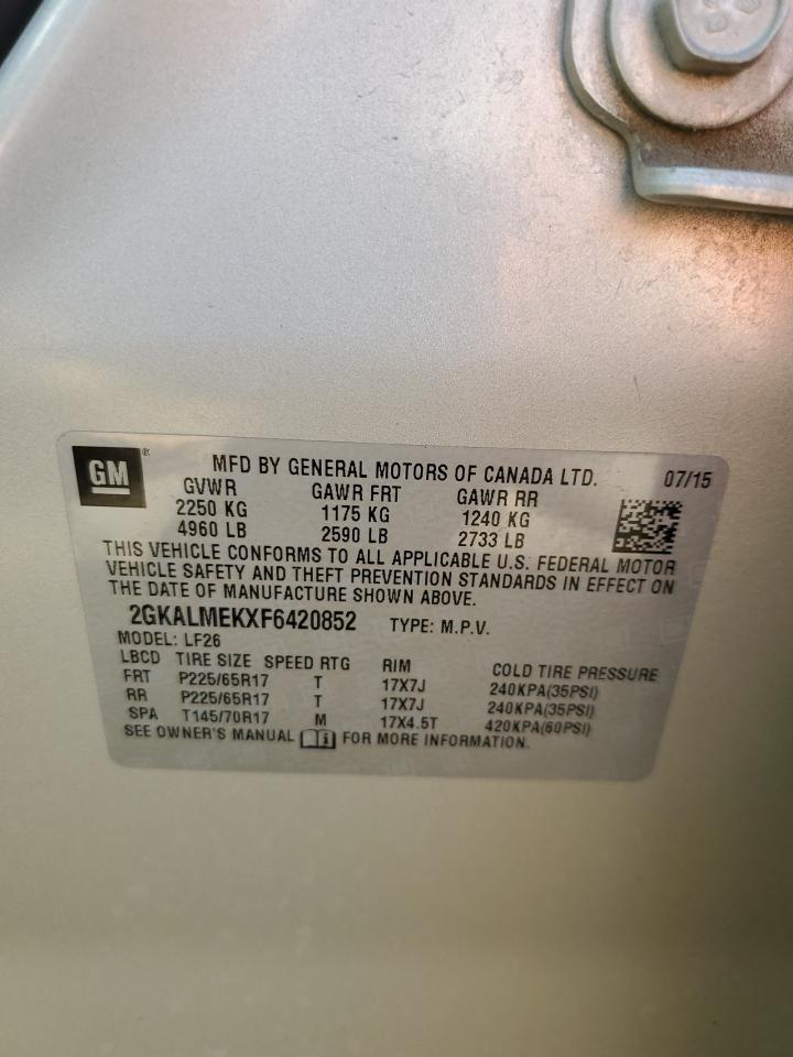 2GKALMEKXF6420852 2015 GMC Terrain Sle