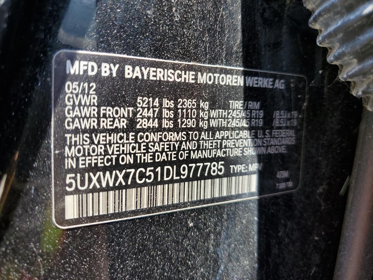 5UXWX7C51DL977785 2013 BMW X3 xDrive35I