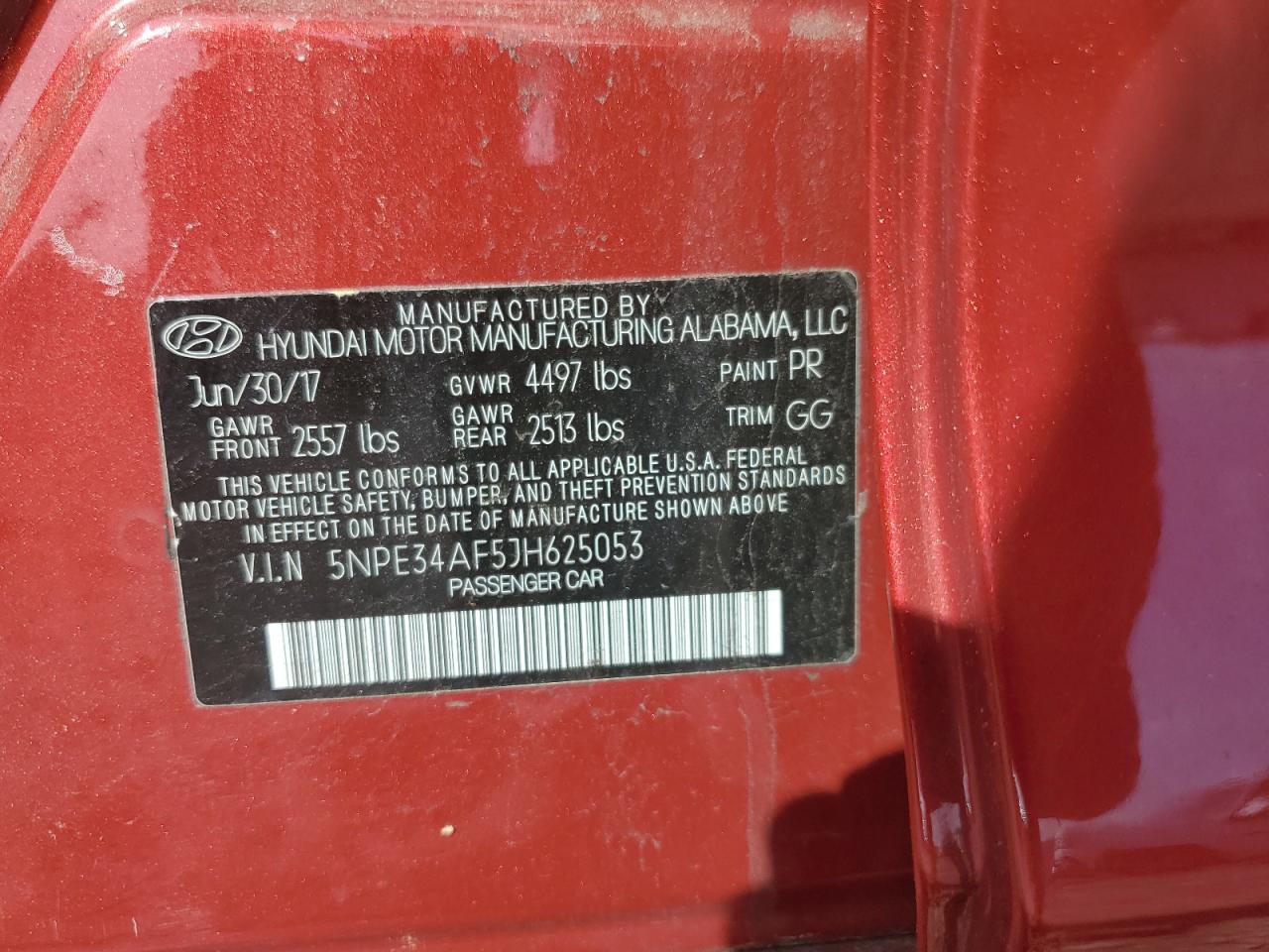 5NPE34AF5JH625053 2018 Hyundai Sonata Sport