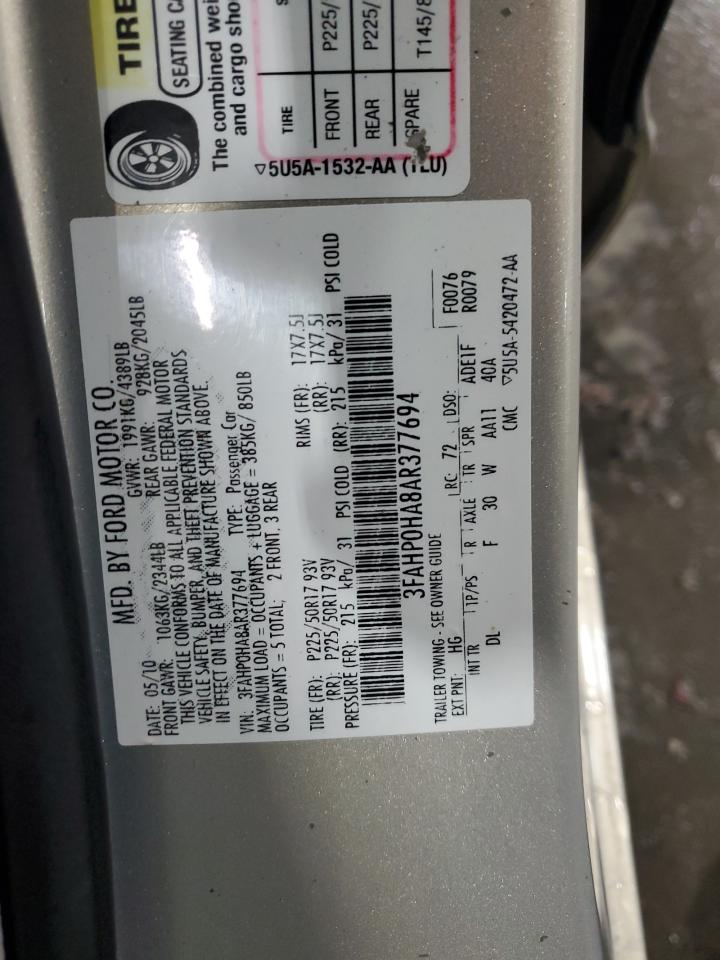 3FAHP0HA8AR377694 2010 Ford Fusion Se