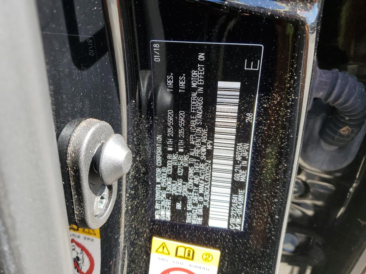 JTJGZKCA3J2002574 2018 Lexus Rx 350 L