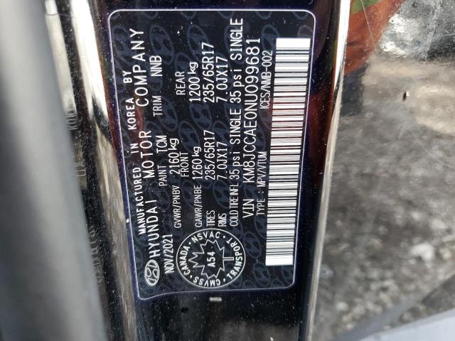 2022 Hyundai Tucson Sel VIN: KM8JCCAE0NU099681 Lot: 51339884