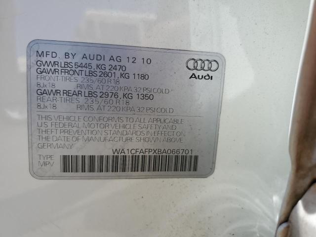 2011 Audi Q5 Premium VIN: WA1CFAFPXBA066701 Lot: 55131194