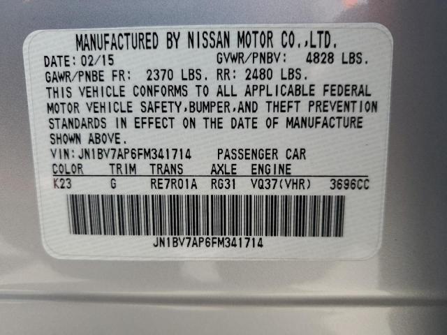 2015 INFINITI Q50 BASE - JN1BV7AP6FM341714