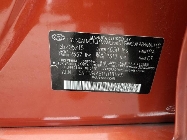 2015 Hyundai Sonata Sport VIN: 5NPE34AB1FH181691 Lot: 54233034