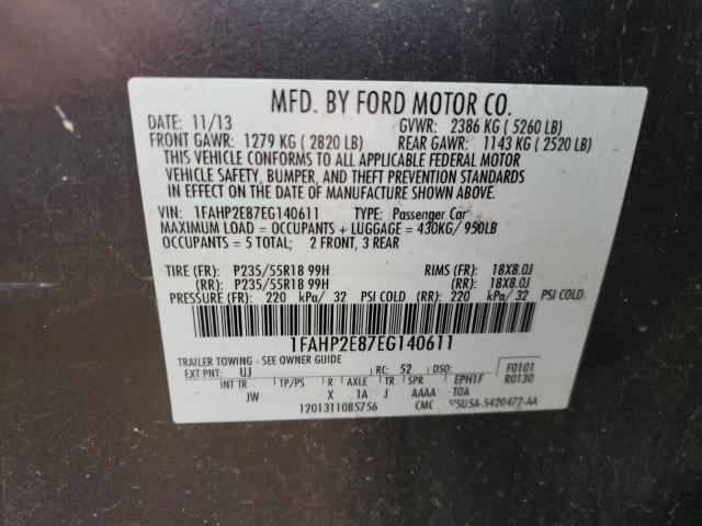 2014 Ford Taurus Sel VIN: 1FAHP2E87EG140611 Lot: 53896174