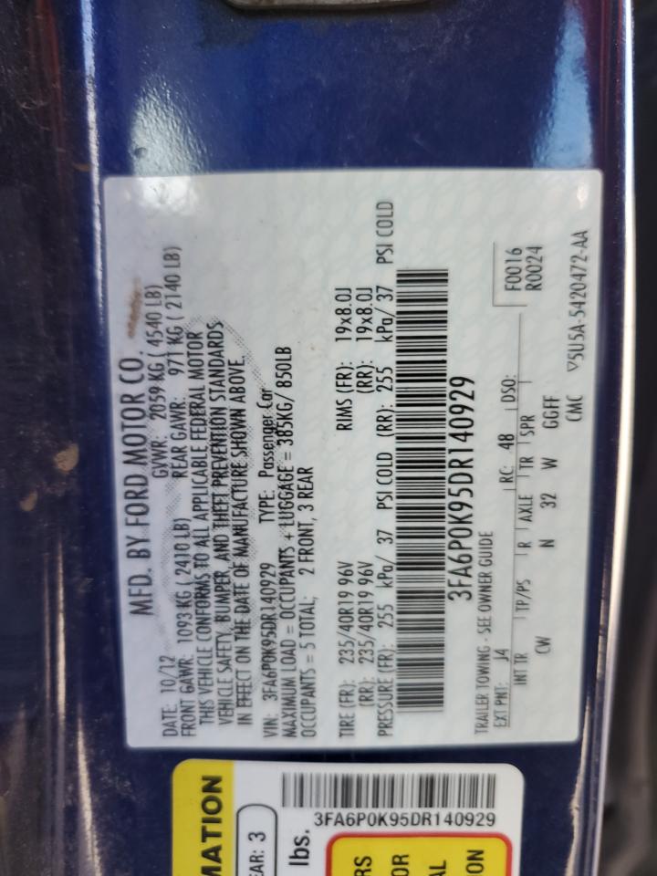 3FA6P0K95DR140929 2013 Ford Fusion Titanium