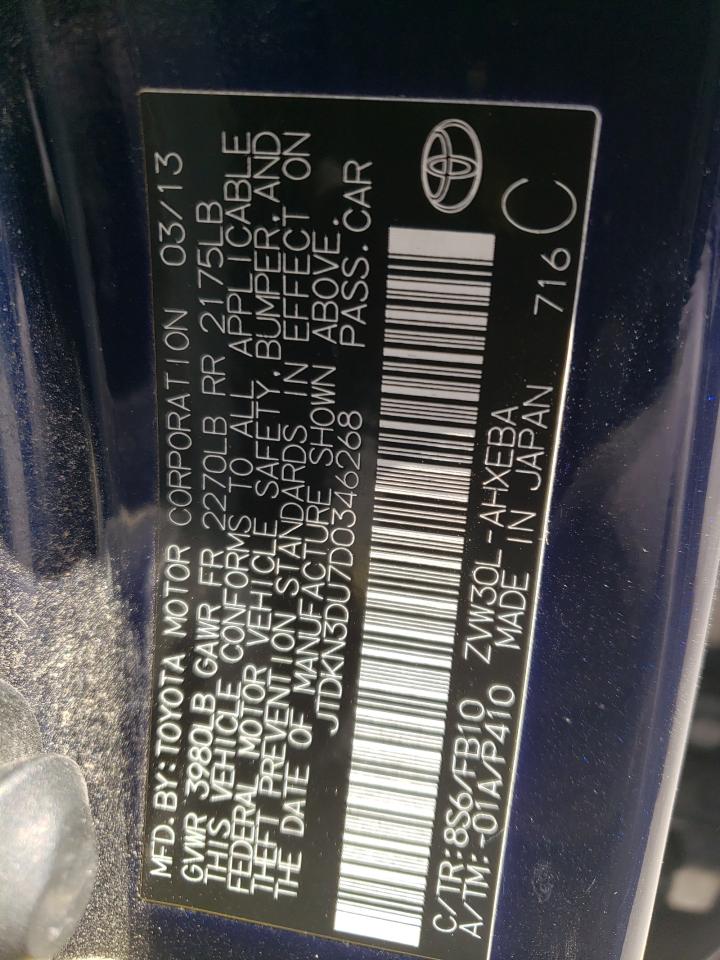 JTDKN3DU7D0346268 2013 Toyota Prius