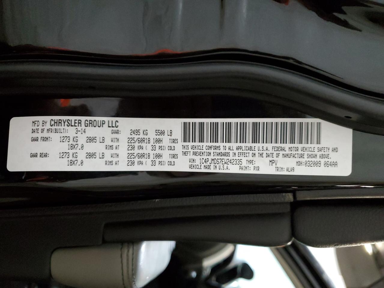 1C4PJMDS7EW242335 2014 Jeep Cherokee Limited