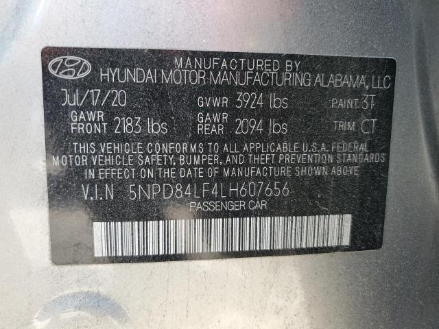 2020 Hyundai Elantra Sel VIN: 5NPD84LF4LH607656 Lot: 54458774