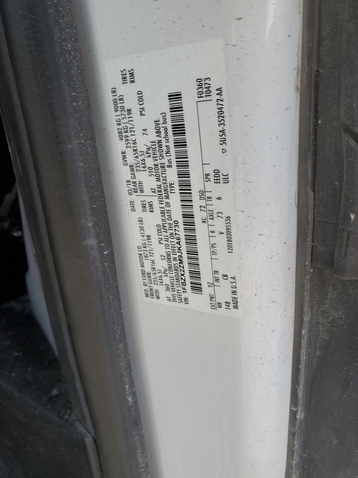 1FBZX2ZM9JKA67730 2018 Ford Transit T-350