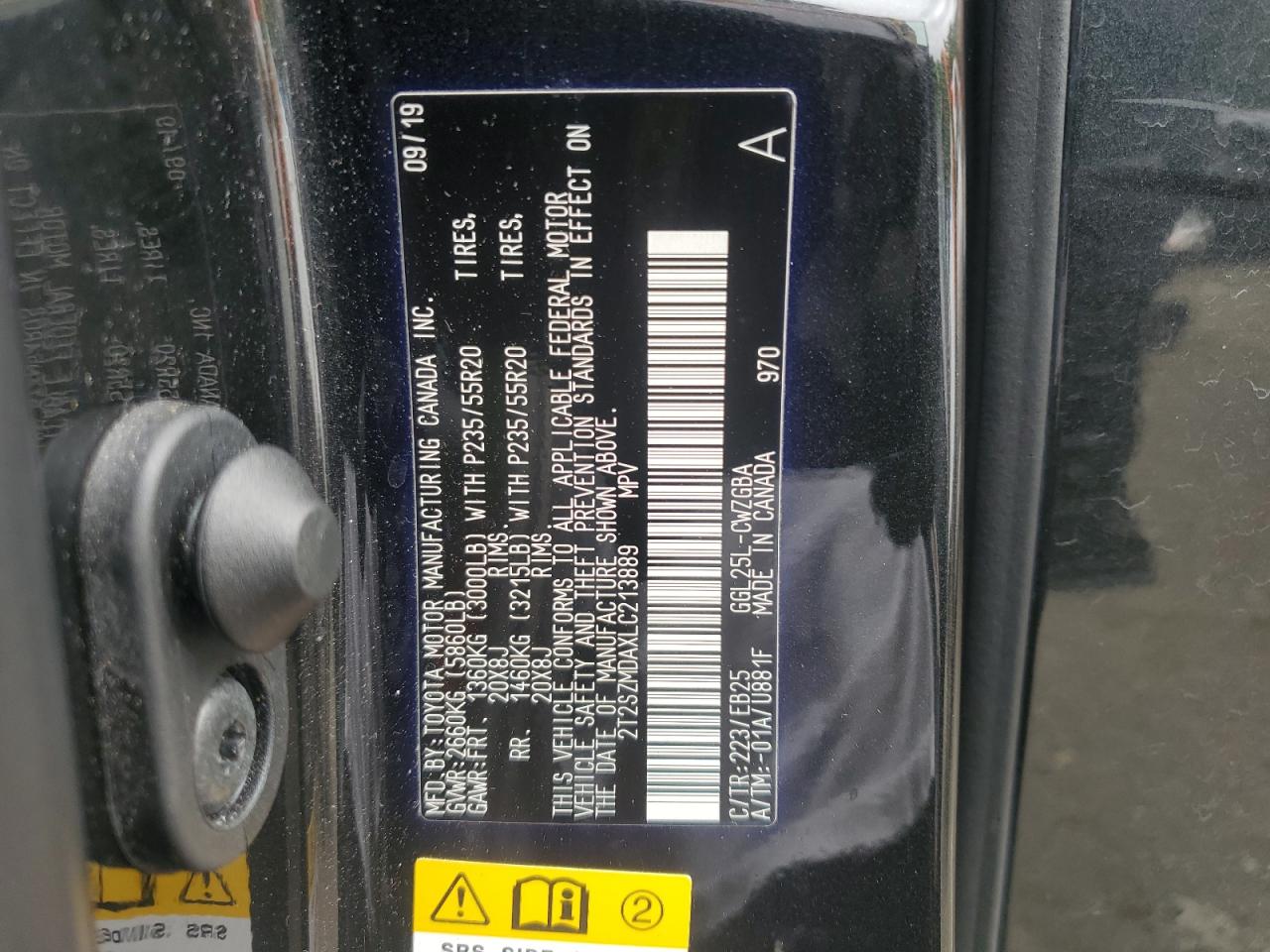 2T2SZMDAXLC213889 2020 Lexus Rx 350 F-Sport