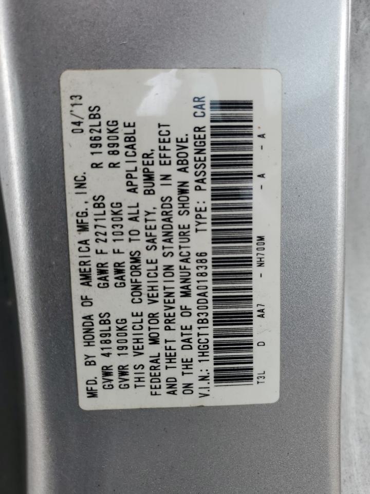 1HGCT1B30DA018386 2013 Honda Accord Lx-S