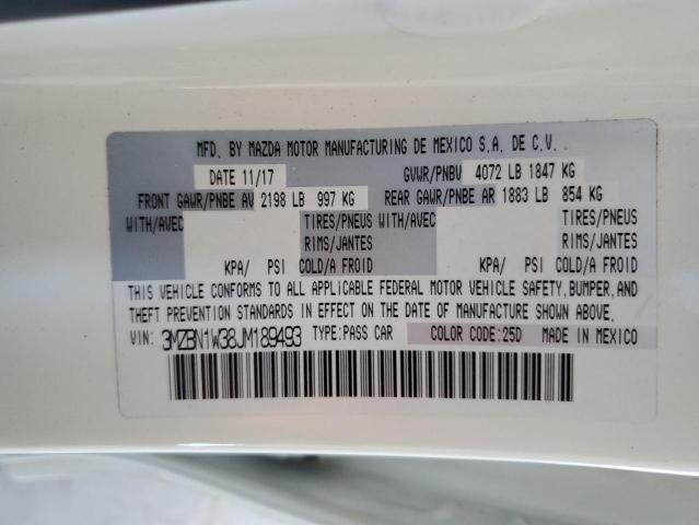 2018 Mazda 3 Grand Touring VIN: 3MZBN1W38JM189493 Lot: 56738584