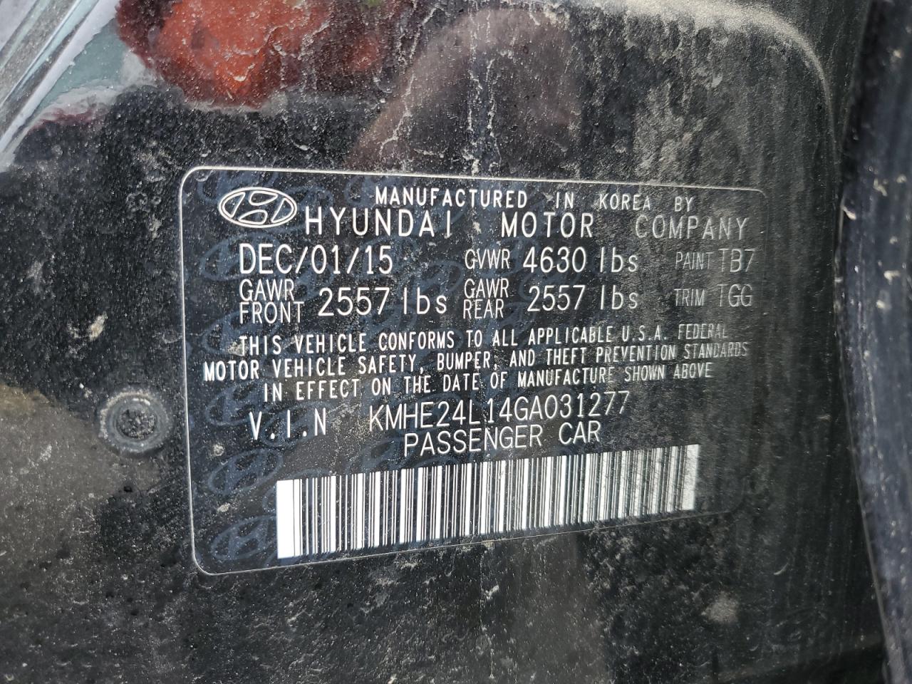 2016 Hyundai Sonata Hybrid vin: KMHE24L14GA031277