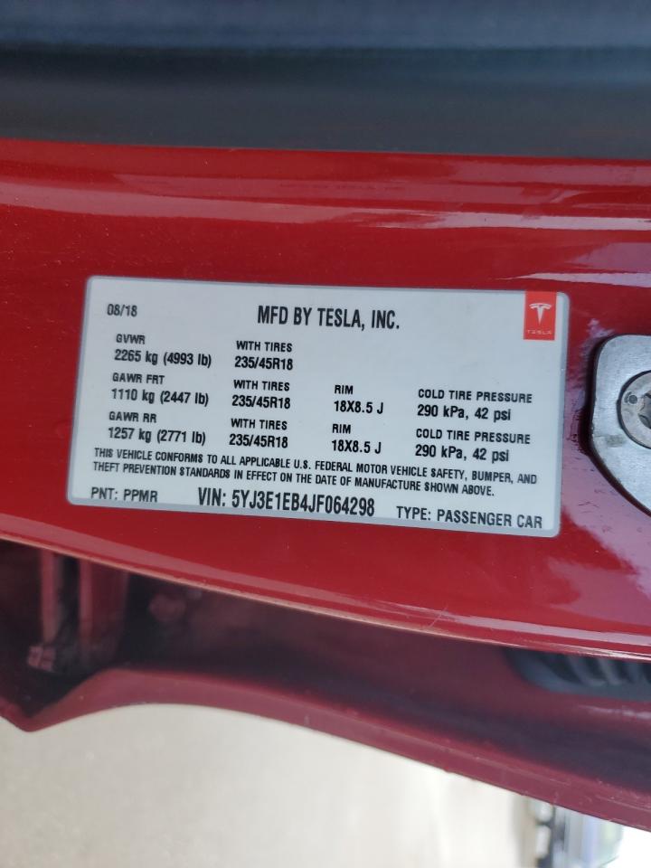 5YJ3E1EB4JF064298 2018 Tesla Model 3