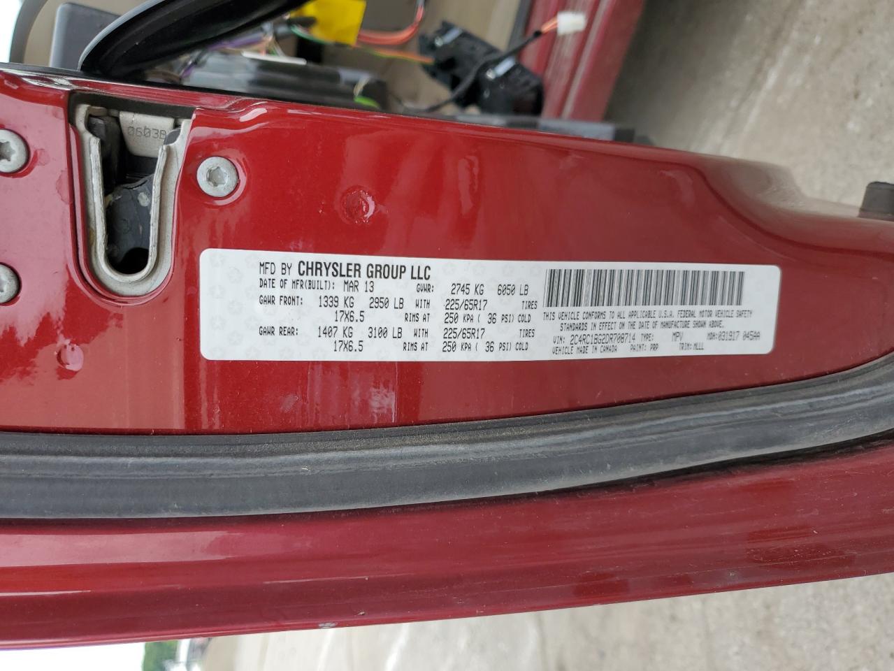 2C4RC1BG2DR708714 2013 Chrysler Town & Country Touring