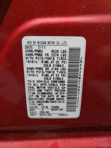 2011 Nissan Rogue S VIN: JN8AS5MV7BW313018 Lot: 55601474