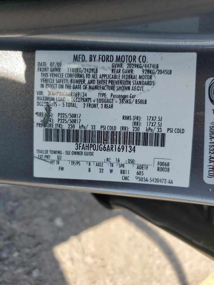 3FAHP0JG6AR169134 2010 Ford Fusion Sel