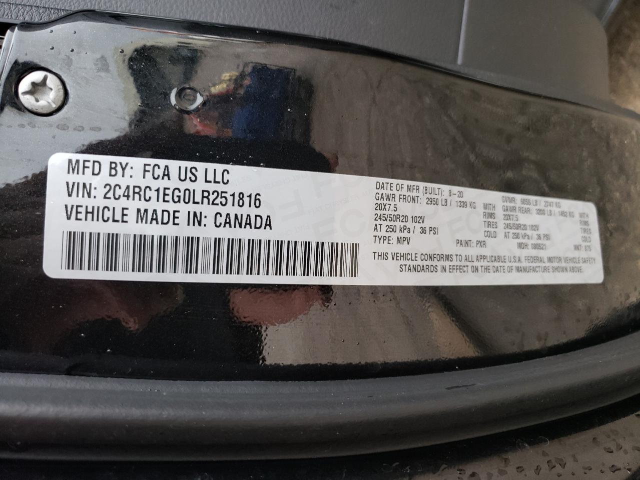 2C4RC1EG0LR251816 2020 Chrysler Pacifica Touring L Plus