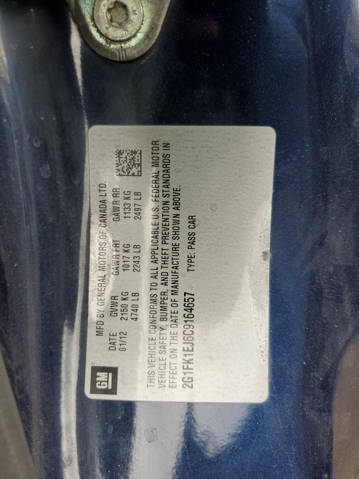 2G1FK1EJ6C9164657 2012 Chevrolet Camaro 2Ss