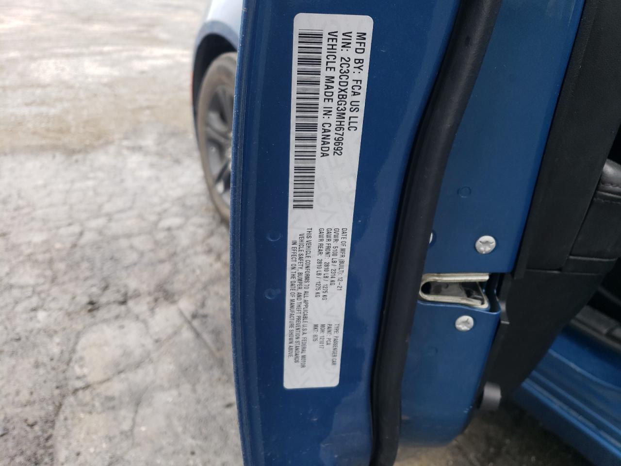 2C3CDXBG3MH679692 2021 Dodge Charger Sxt