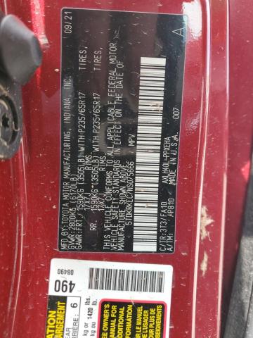 2022 Toyota Sienna Le VIN: 5TDKRKEC7NS075666 Lot: 53436354