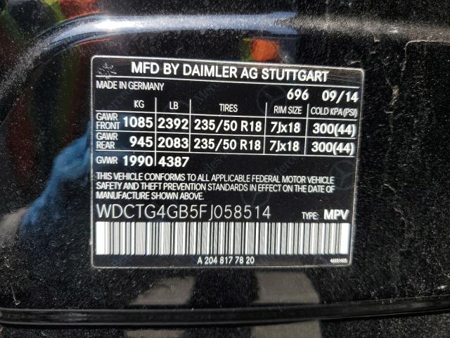 VIN WDCTG4GB5FJ058514 2015 Mercedes-Benz GLA-Class,... no.12