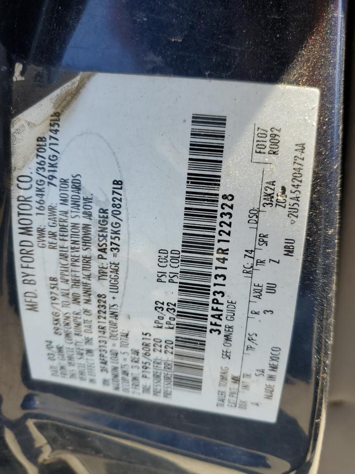 3FAFP31314R122328 2004 Ford Focus Zx3