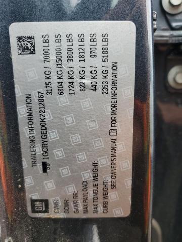 2019 CHEVROLET SILV1500 4 1GCRYGED0KZ212867
