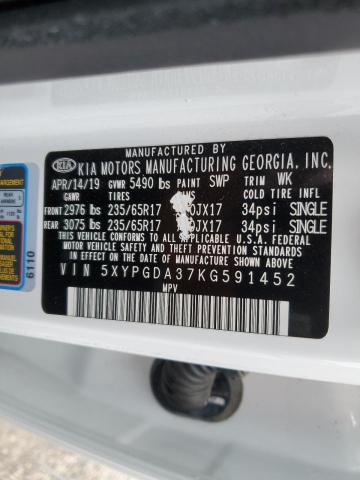 2019 KIA SORENTO L - 5XYPGDA37KG591452