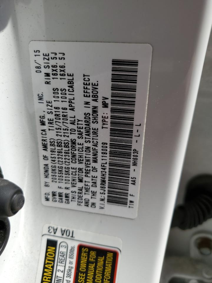 5J6RM4H34FL119009 2015 Honda Cr-V Lx