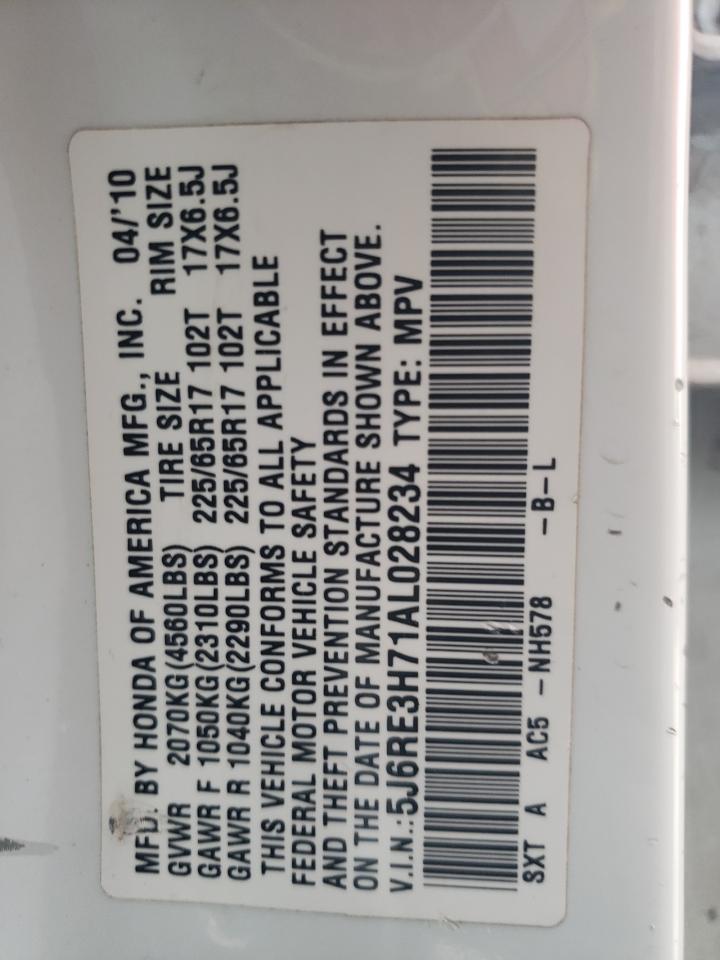 5J6RE3H71AL028234 2010 Honda Cr-V Exl