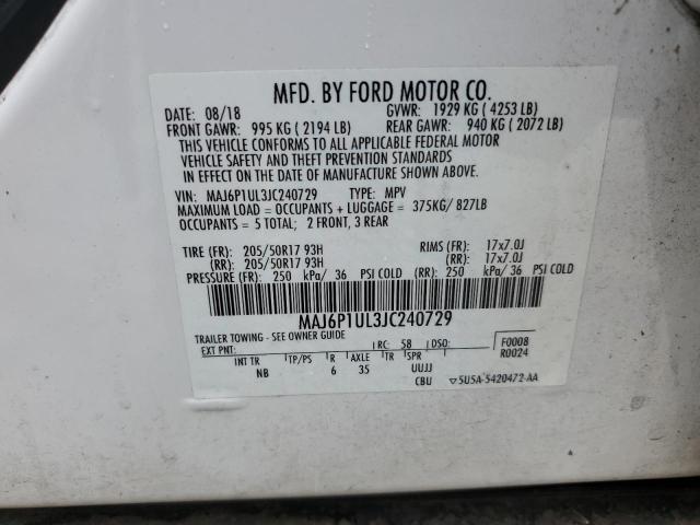 2018 Ford Ecosport Se VIN: MAJ6P1UL3JC240729 Lot: 55125164