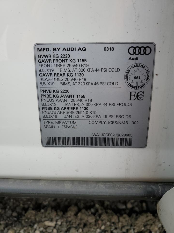 WA1JCCFS2JR029805 2018 Audi Q3 Premium Plus