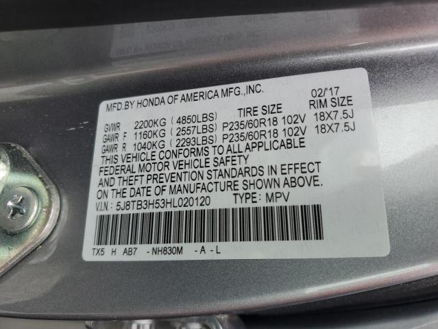 2017 Acura Rdx Technology VIN: 5J8TB3H53HL020120 Lot: 54791684