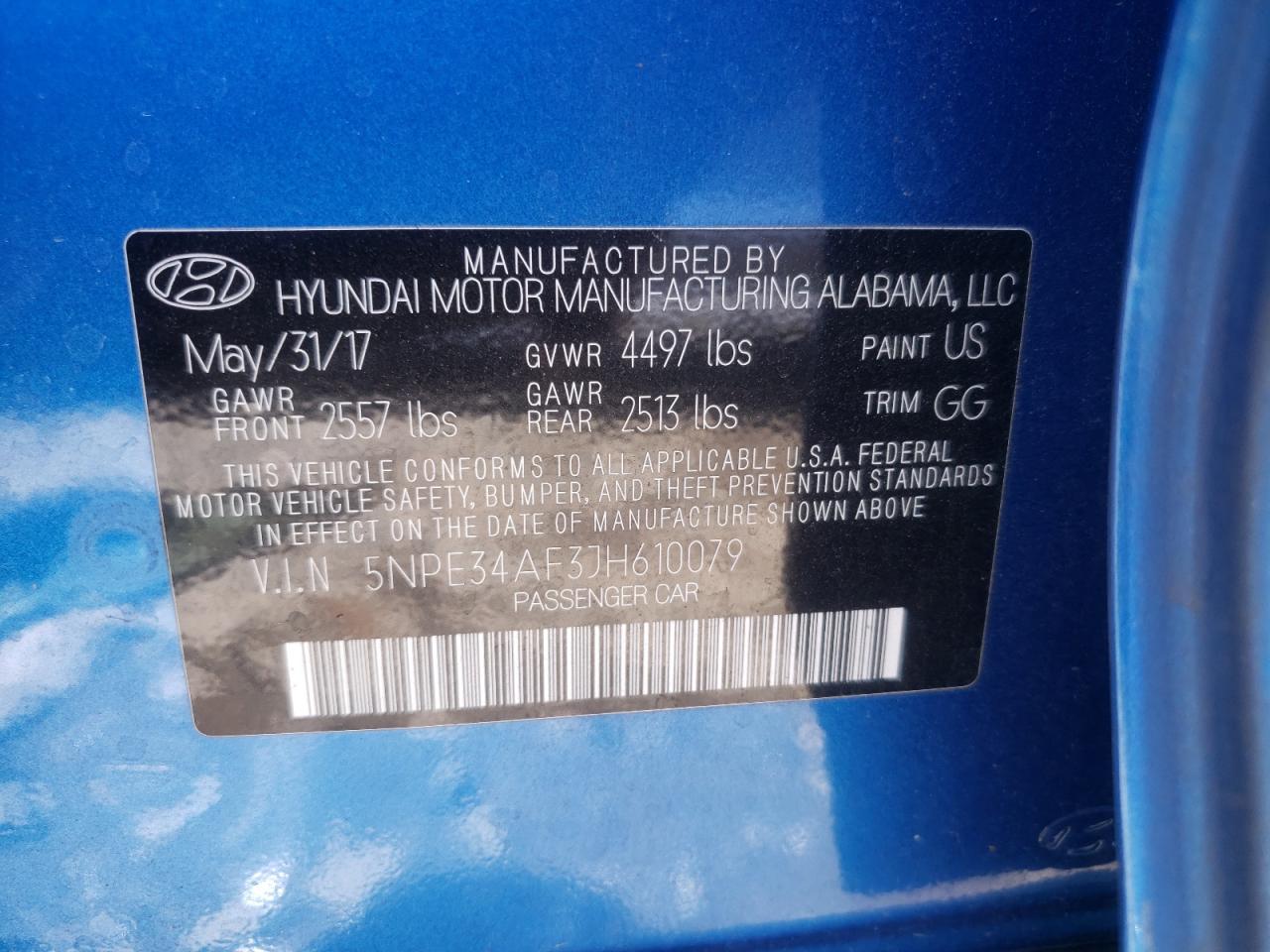 5NPE34AF3JH610079 2018 Hyundai Sonata Sport