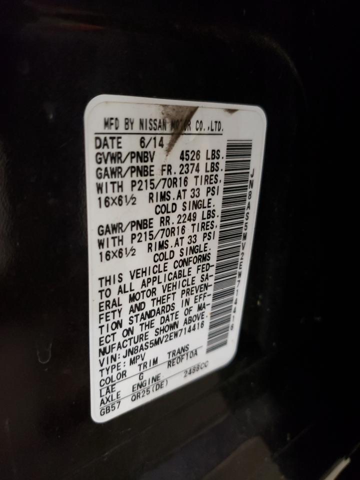 JN8AS5MV2EW714416 2014 Nissan Rogue Select S