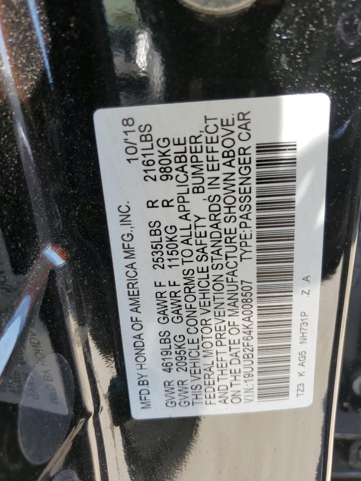 19UUB2F64KA008507 2019 Acura Tlx Technology