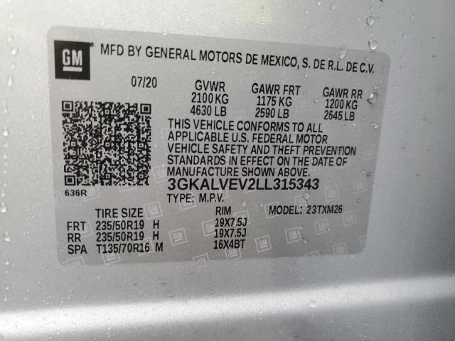 2020 GMC Terrain Slt VIN: 3GKALVEV2LL315343 Lot: 54975544