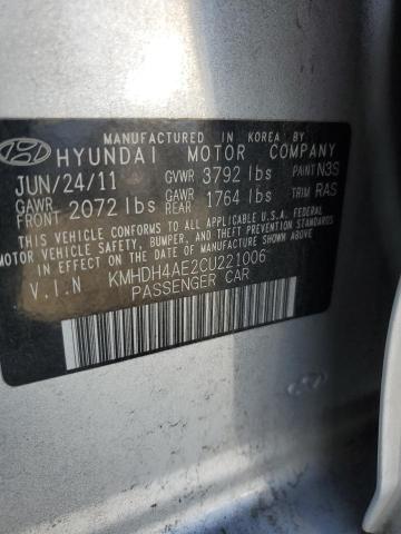 2012 Hyundai Elantra Gls VIN: KMHDH4AE2CU221006 Lot: 53086704