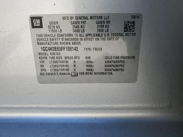 2015 CHEVROLET SILVERADO - 1GC4K0E83FF188142