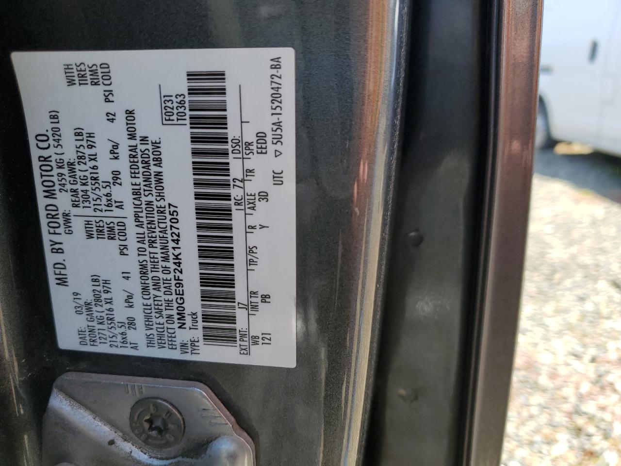 NM0GE9F24K1427057 2019 Ford Transit Connect Xlt