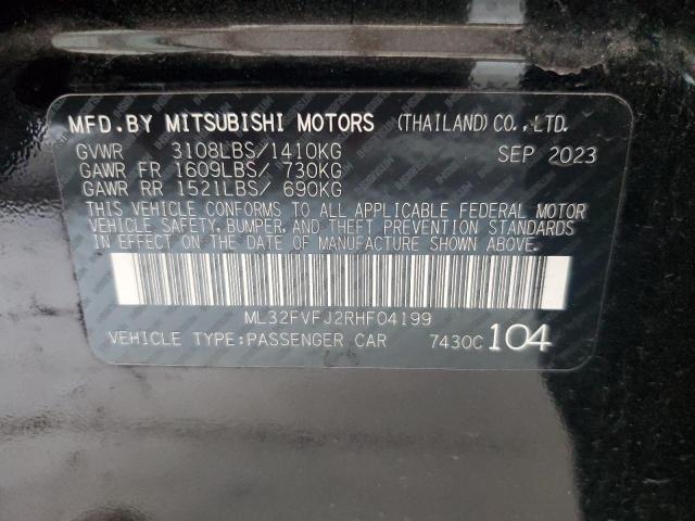 2024 Mitsubishi Mirage G4 Se VIN: ML32FVFJ2RHF04199 Lot: 56565474