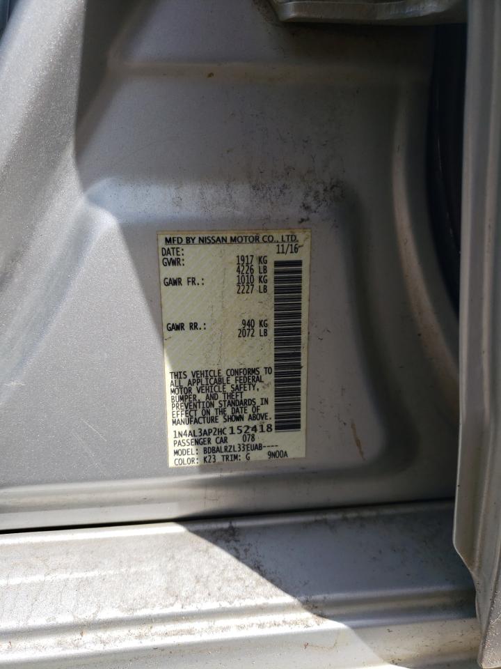 VIN: 1N4AL3AP2HC152418 2017 NISSAN ALTIMA