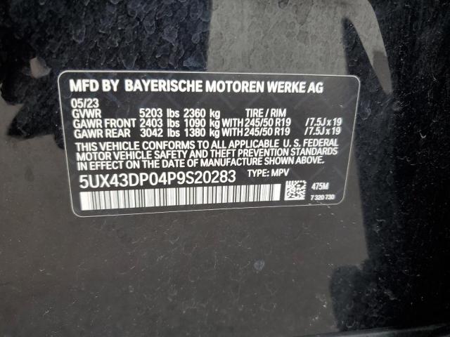 2023 BMW X3 Sdrive30I VIN: 5UX43DP04P9S20283 Lot: 54092394