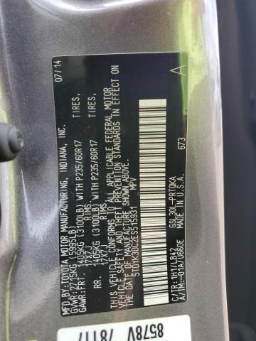 2014 Toyota Sienna Xle VIN: 5TDYK3DC2ES515931 Lot: 55972444